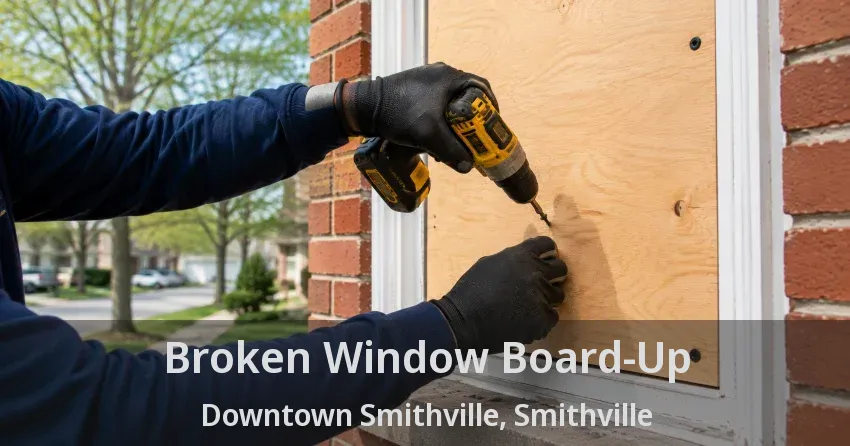 Broken Window Board-Up Downtown Smithville, Smithville - ON