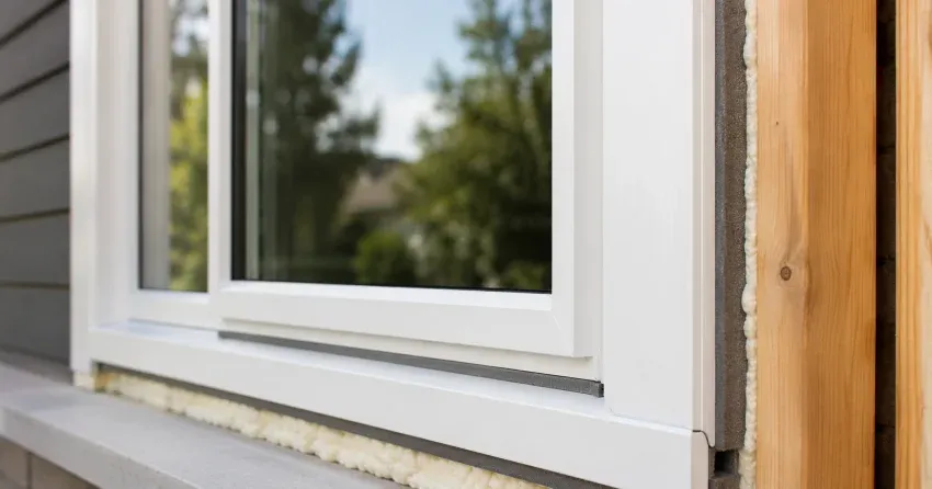 technician installing fiberglass window frame in Caistor Centre, Smithville home