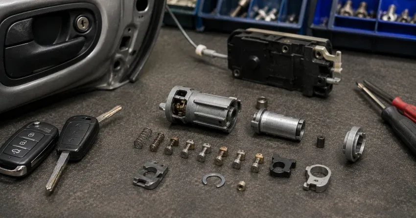 technician testing a car key fob during Car Lock Repair Downtown Smithville, Smithville