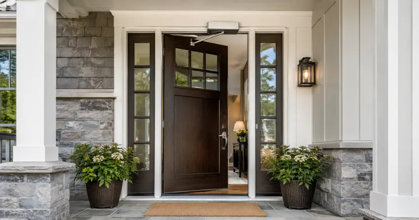 residential automatic door opener installed on exterior entry door in Fulton, Smithville
