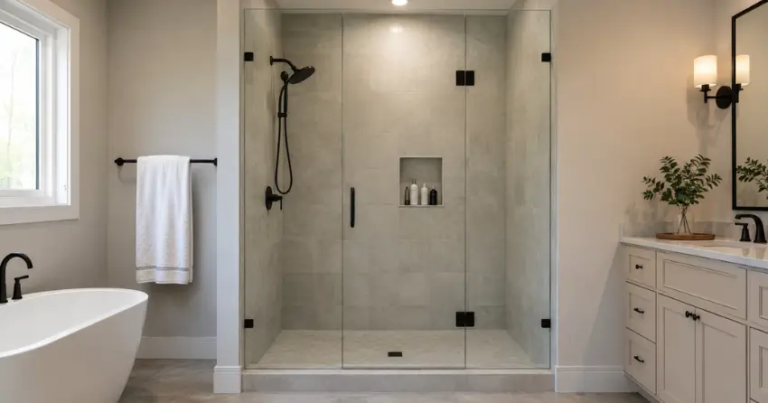 new frameless glass shower door installed in Fulton, Smithville