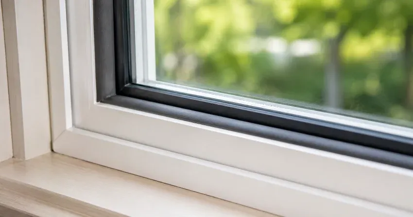 technician inspecting window weatherstripping for drafty window repair Brookside Area, Smithville