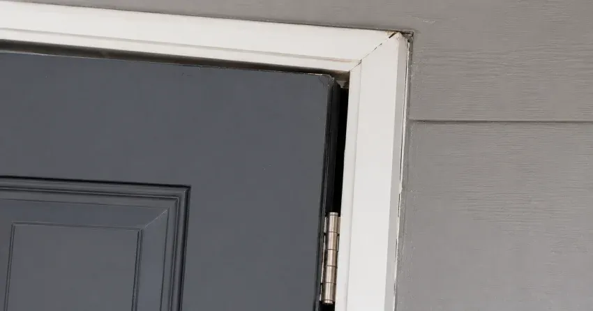 technician tightening a loose door hinge in Fulton, Smithville